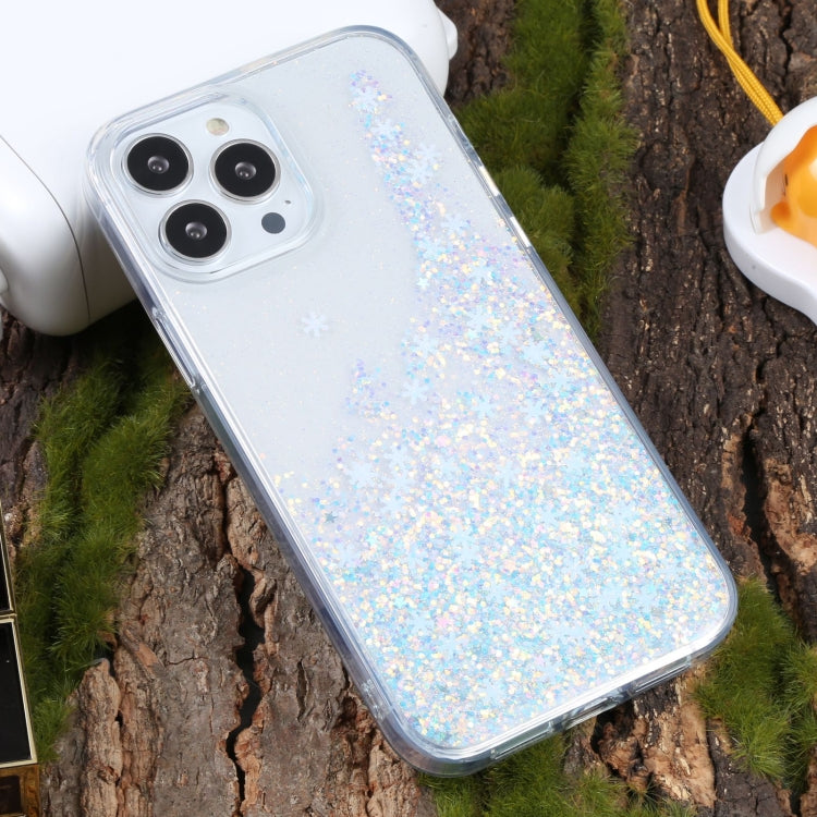 For iPhone 14 Pro DFANS DESIGN Snowflake Starlight Shining Phone Case(White)