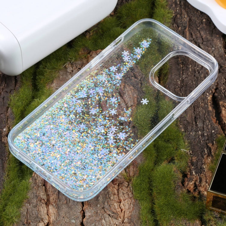 For iPhone 14 Pro DFANS DESIGN Snowflake Starlight Shining Phone Case(White)