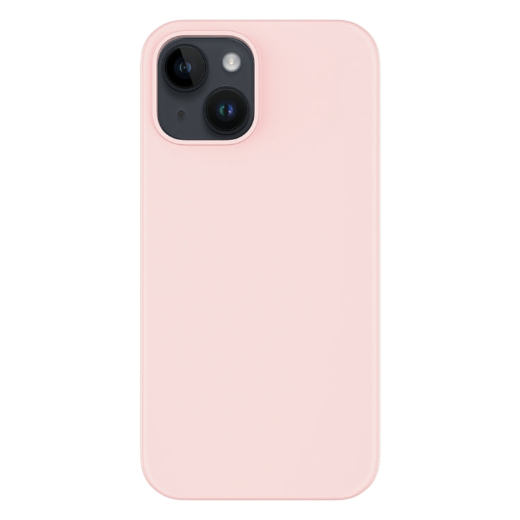 For iPhone 14 Mutural Yuemu Series Liquid Silicone Microfiber Case(Pink)