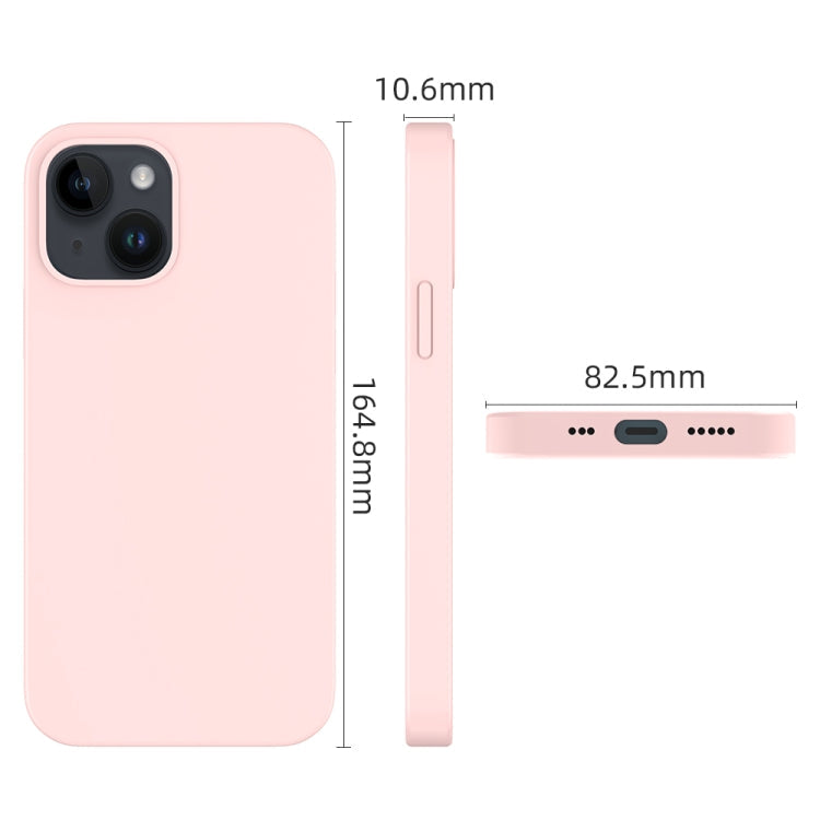 For iPhone 14 Mutural Yuemu Series Liquid Silicone Microfiber Case(Pink)