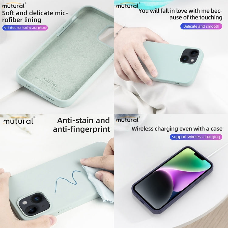 For iPhone 14 Mutural Yuemu Series Liquid Silicone Microfiber Case(Black)