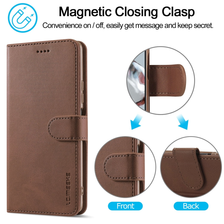 For Xiaomi 12T / 12T Pro LC.IMEEKE Calf Texture Leather Phone Case(Brown)