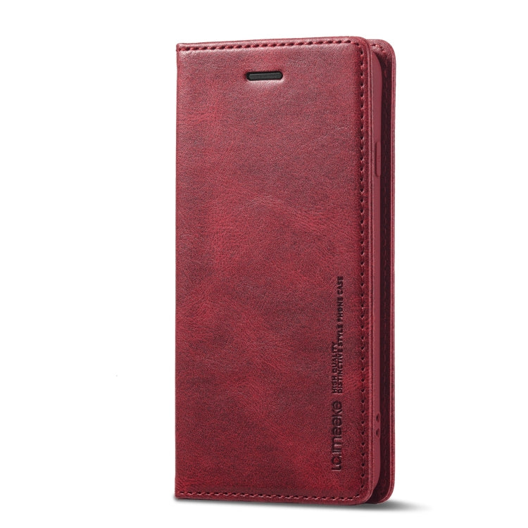 For iPhone SE 2022 / SE 2020 / 8 / 7 LC.IMEEKE RFID Anti-theft Leather Phone Case(Red)