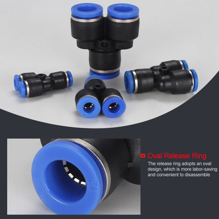 PY-10 LAIZE 10pcs Plastic Y-type Tee Reducing Pneumatic Quick Fitting Connector