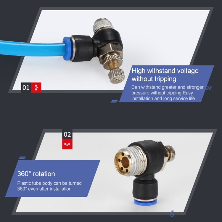 SL10-03 LAIZE Throttle Valve Quick Fitting Pneumatic Connector