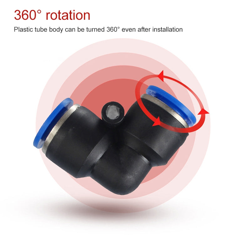 PV-12 LAIZE 10pcs Plastic Elbow Pneumatic Quick Fitting Connector
