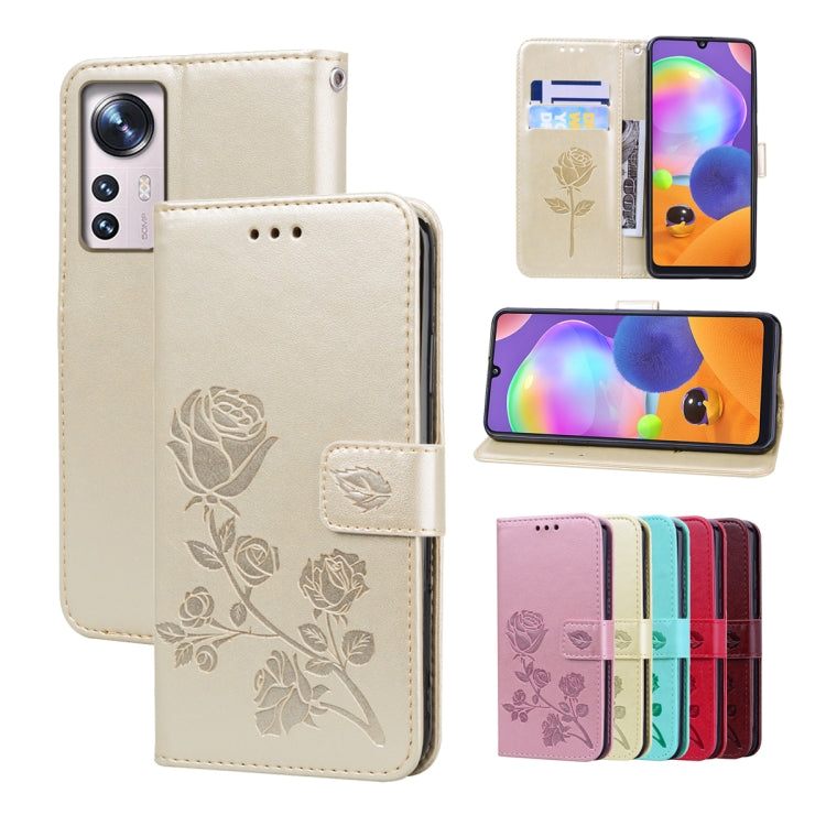 Rose Embossed Flip PU Leather Phone Case, For Xiaomi 12/12X, For Xiaomi 12 Lite, For Xiaomi 12 Pro, For Xiaomi Redmi Note 11T Pro 5G