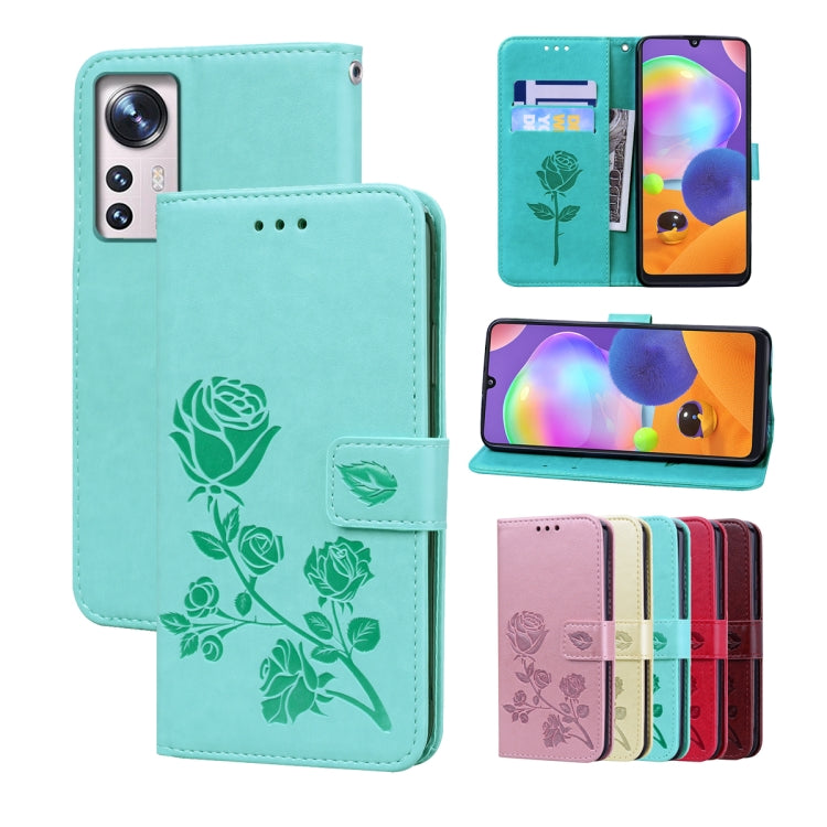 Rose Embossed Flip PU Leather Phone Case, For Xiaomi 12/12X, For Xiaomi 12 Lite, For Xiaomi 12 Pro, For Xiaomi Redmi Note 11T Pro 5G