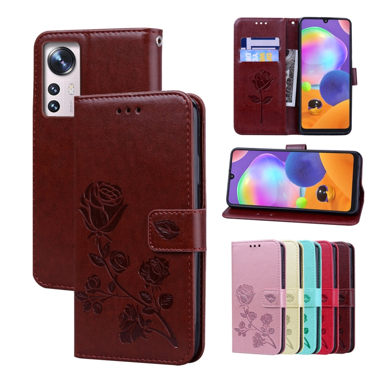 Rose Embossed Flip PU Leather Phone Case, For Xiaomi 12/12X, For Xiaomi 12 Lite, For Xiaomi 12 Pro, For Xiaomi Redmi Note 11T Pro 5G