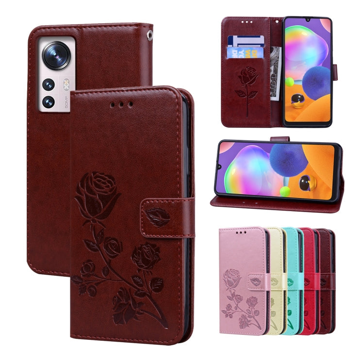 Rose Embossed Flip PU Leather Phone Case, For Xiaomi 12/12X, For Xiaomi 12 Lite, For Xiaomi 12 Pro, For Xiaomi Redmi Note 11T Pro 5G