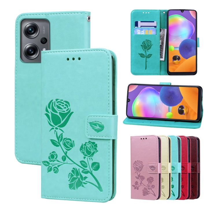 Rose Embossed Flip PU Leather Phone Case, For Xiaomi 12/12X, For Xiaomi 12 Lite, For Xiaomi 12 Pro, For Xiaomi Redmi Note 11T Pro 5G