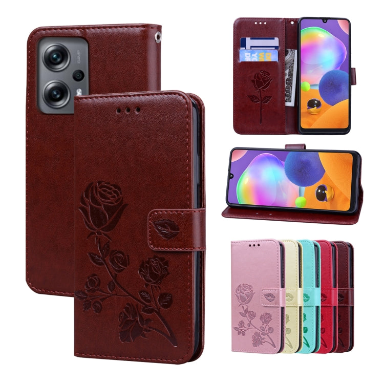 Rose Embossed Flip PU Leather Phone Case, For Xiaomi 12/12X, For Xiaomi 12 Lite, For Xiaomi 12 Pro, For Xiaomi Redmi Note 11T Pro 5G