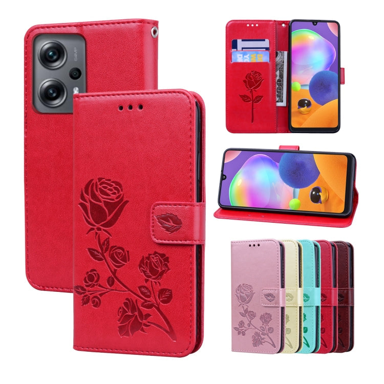 Rose Embossed Flip PU Leather Phone Case, For Xiaomi 12/12X, For Xiaomi 12 Lite, For Xiaomi 12 Pro, For Xiaomi Redmi Note 11T Pro 5G