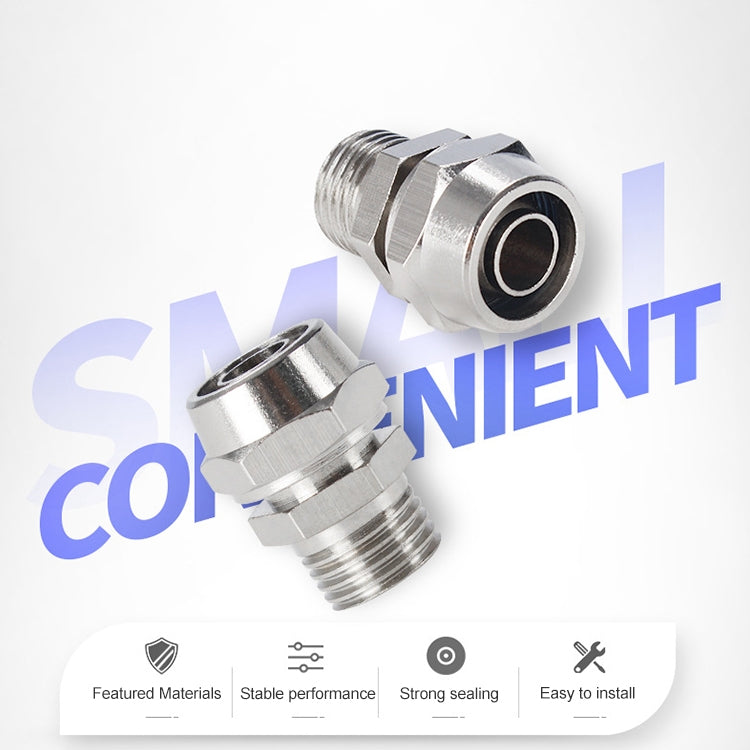 PC10-02 LAIZE 2pcs Nickel Plated Copper Pneumatic Quick Fitting Connector
