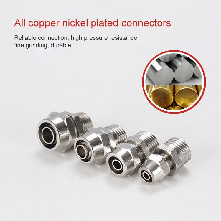 PC10-02 LAIZE 2pcs Nickel Plated Copper Pneumatic Quick Fitting Connector