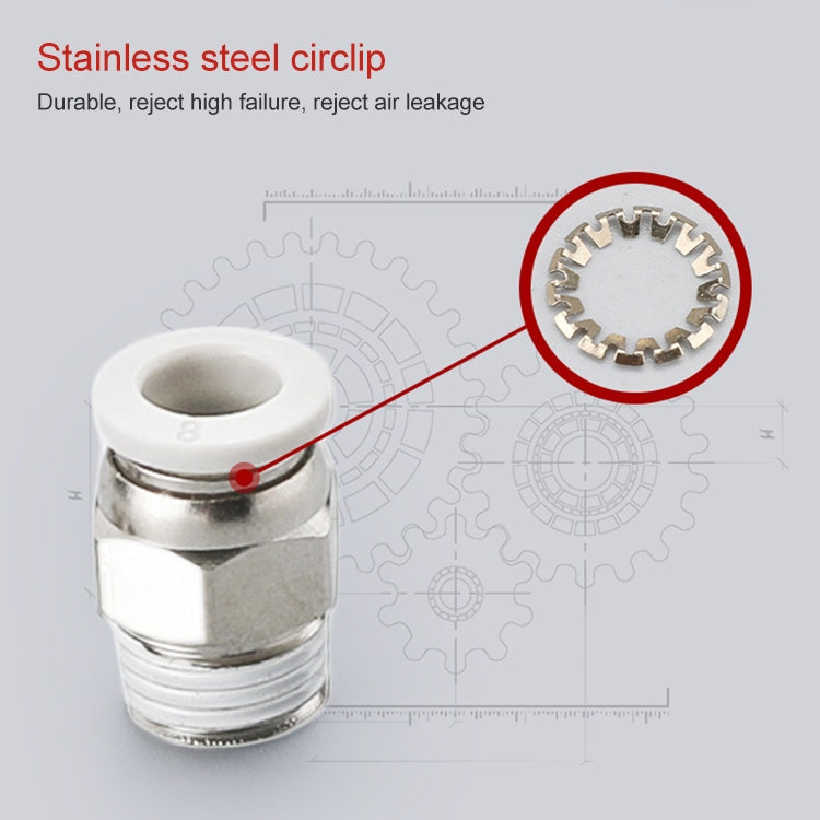 PC8-02 LAIZE 10pcs PC Straight Pneumatic Quick Fitting Connector