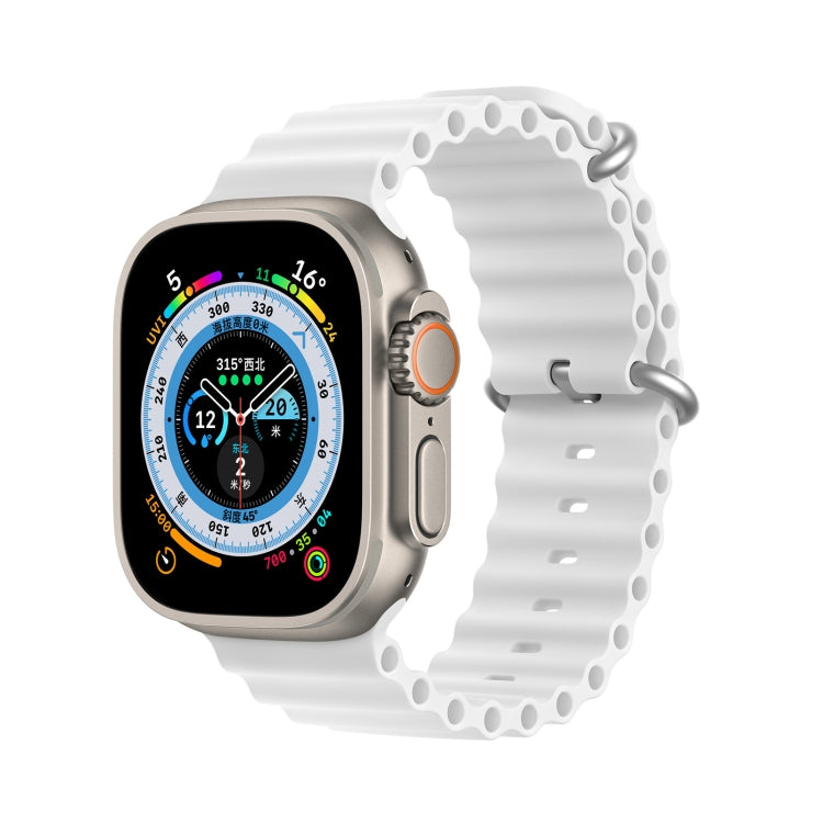 DUX DUCIS Sea Wave Silicone Watch Band For Apple Watch, Series 8&7 45mm / SE 2&6&SE&5&4 44mm / 3&2&1 42mm