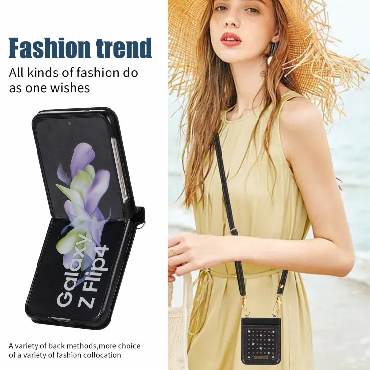 Three-fold RFID Leather Phone Case with Lanyard, For Samsung Galaxy Z Flip3 5G, For Samsung Galaxy Z Flip4, For Samsung Galaxy Note20 Ultra, For Samsung Galaxy S20
