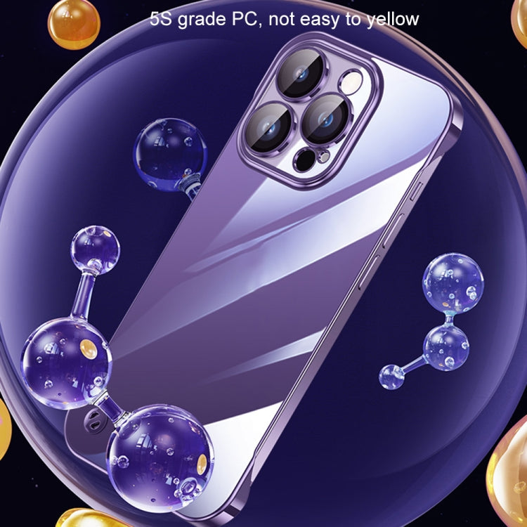 Electroplating Frameless Clear PC Phone Case, For iPhone 14, For iPhone 14 Plus, For iPhone 14 Pro