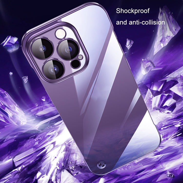 Electroplating Frameless Clear PC Phone Case, For iPhone 14 Pro Max, For iPhone 13, For iPhone 13 Pro