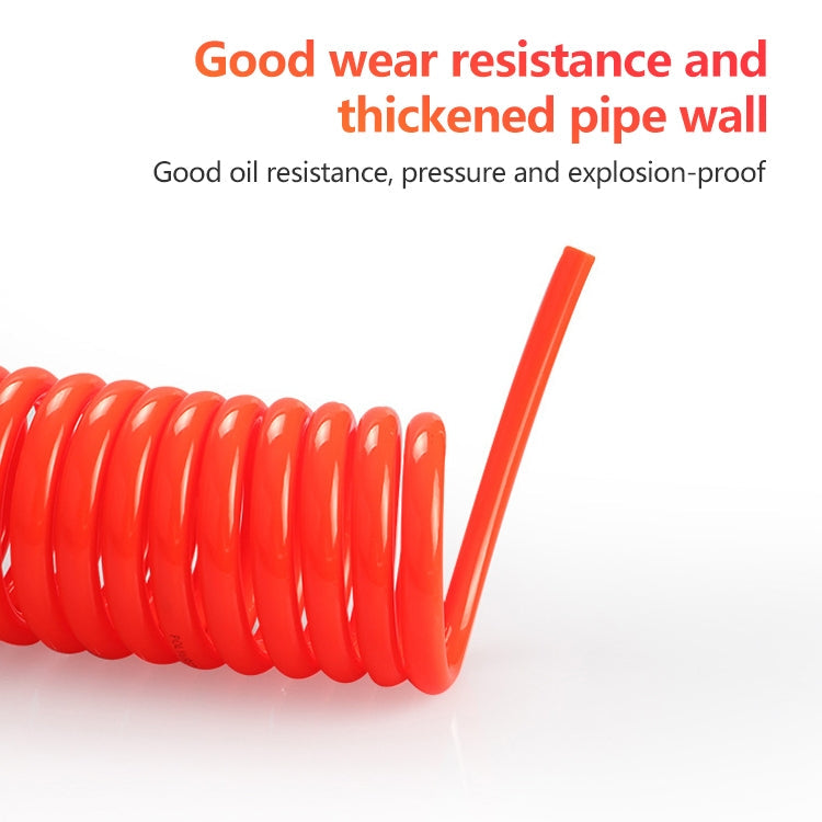 LAIZE Compressor Air Flexible PU Spring Tube with Connector, Specification:10x6.5mm, 9m