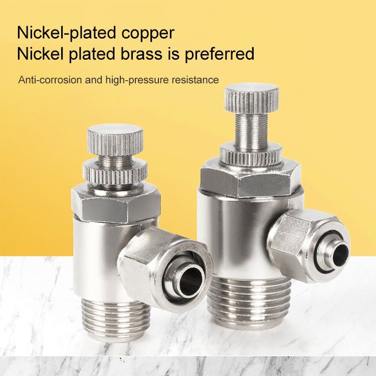 SL6-01 LAIZE Nickel Plated Copper Trachea Quick Fitting Throttle Valve Lock Female Connector