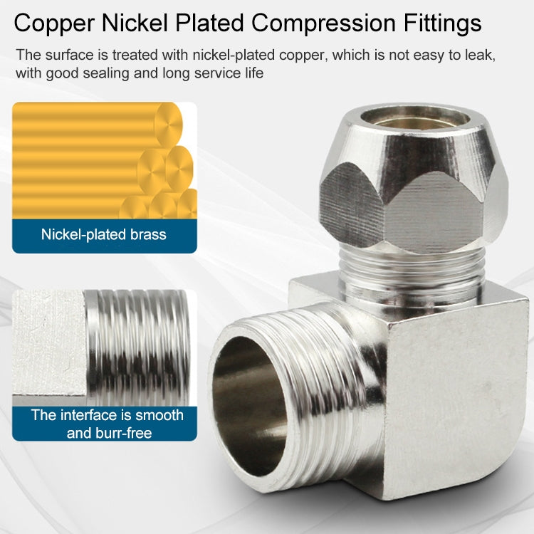 PL8-02 LAIZE Nickel Plated Copper Reducer Elbow Pneumatic Quick Fitting Connector