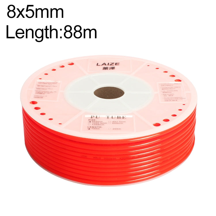 LAIZE Pneumatic Compressor Air Flexible PU Tube, Specification:8x5mm, 88m(Red)