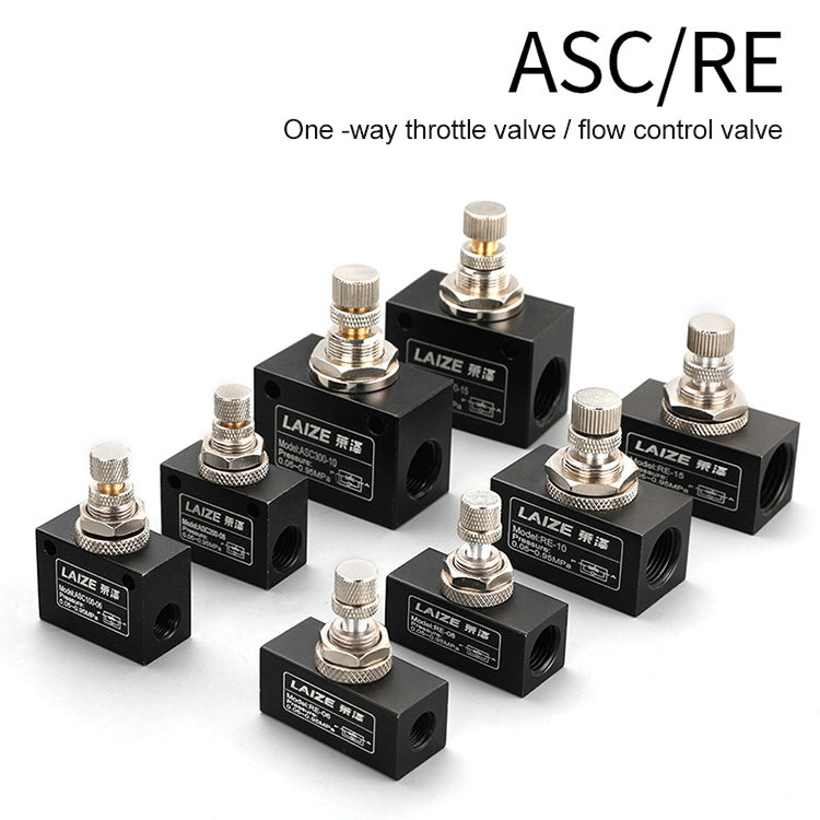 LAIZE Pneumatic Speed Regulating One-way Throttle Valve, Specification:RE-10 DN10mm