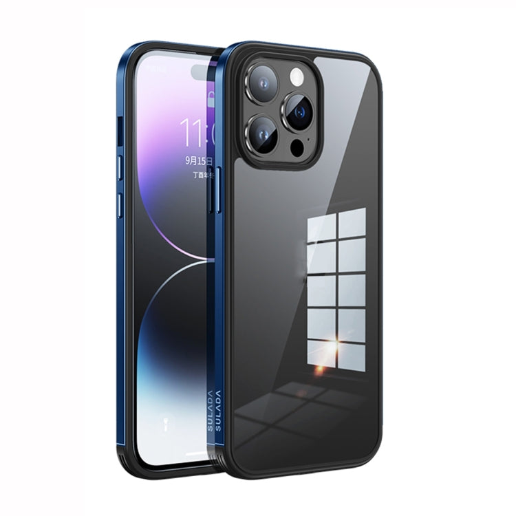 SULADA Metal Frame + Nano Glass + TPU Phone Case, For iPhone 14 Pro Max