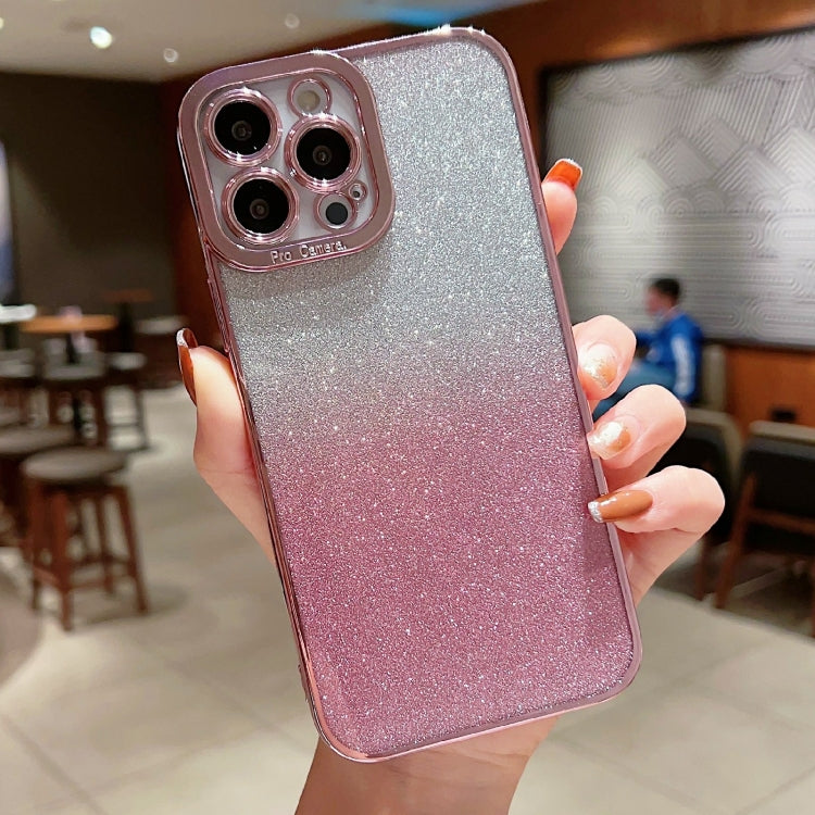 High Transparent Gradient Color Glitter TPU Phone Case, For iPhone XR, For iPhone X / XS