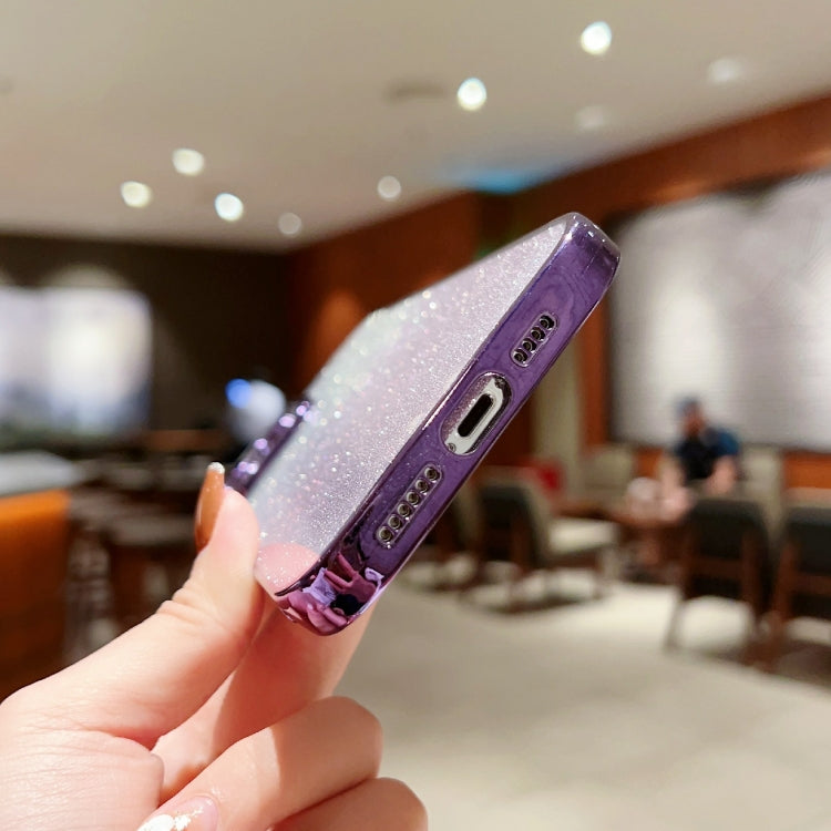 High Transparent Gradient Color Glitter TPU Phone Case, For iPhone XR, For iPhone X / XS