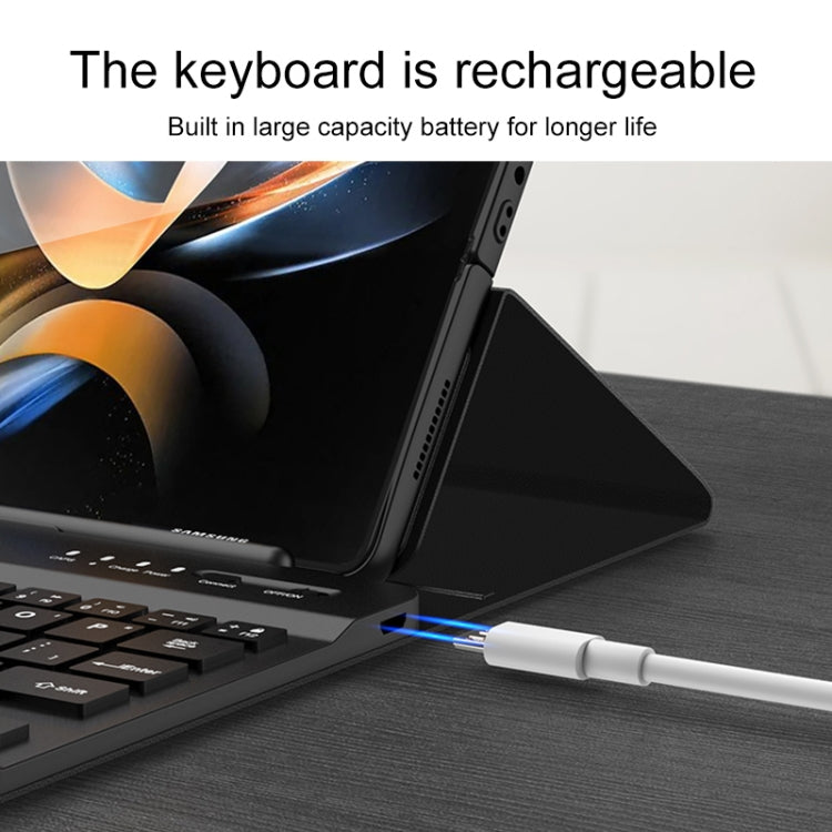 Magnetic Folding Bluetooth Keyboard Leather Case, For Samsung Galaxy Z Fold3 5G