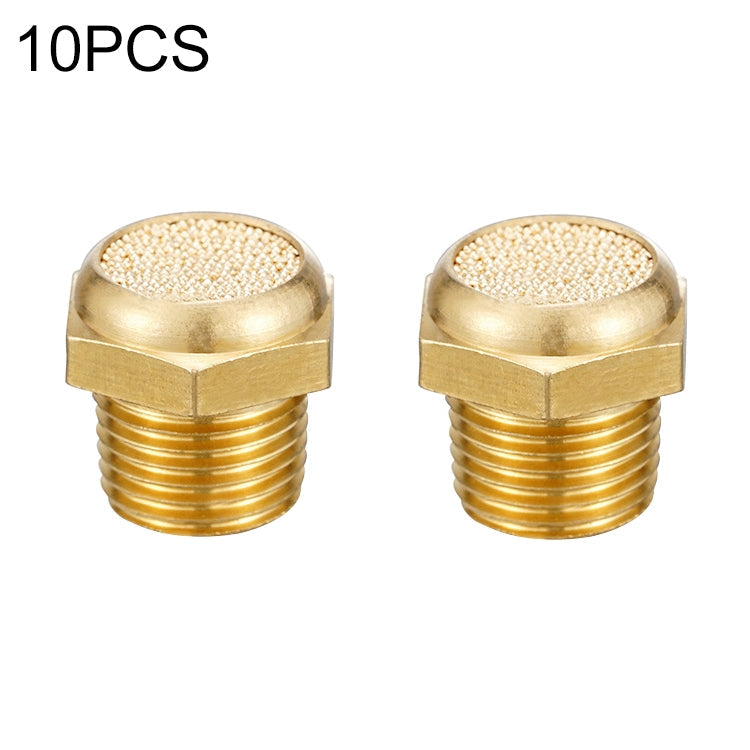 LAIZE 10pcs All Copper Flat Pneumatic Muffler, Caliber:1 Point