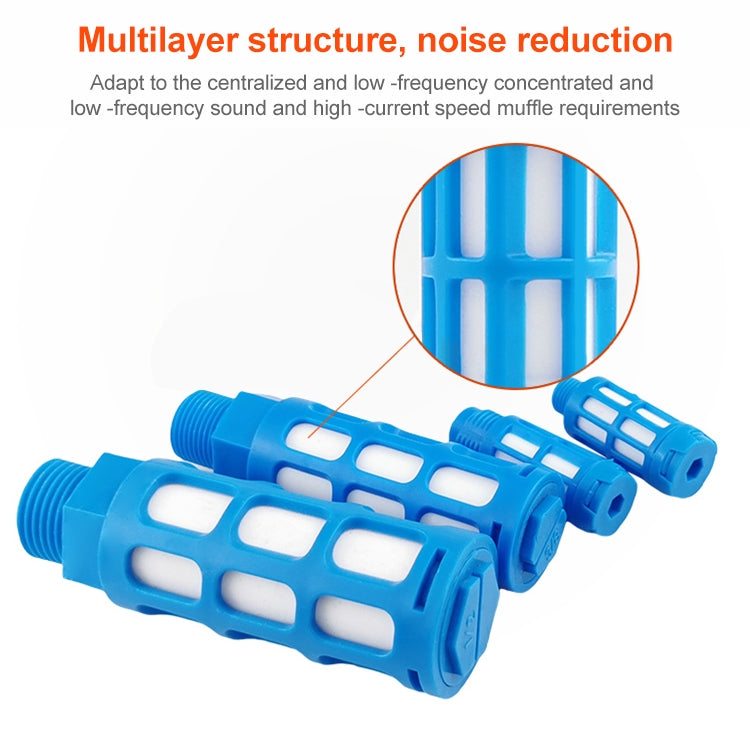 LAIZE Plastic Pneumatic Muffler, Caliber:2 Point(Blue)