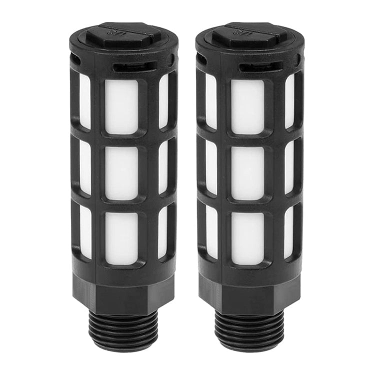 LAIZE Plastic Pneumatic Muffler, Caliber:4 Point(Black)
