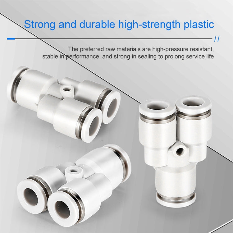 PW8-6 LAIZE 2pcsPW Y-type Tee Reducing Pneumatic Quick Fitting Connector