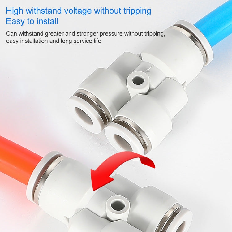 PW10-8 LAIZE 2pcsPW Y-type Tee Reducing Pneumatic Quick Fitting Connector
