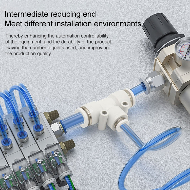 PEG12-8 LAIZE PW T-type Tee Reducing Pneumatic Quick Fitting Connector