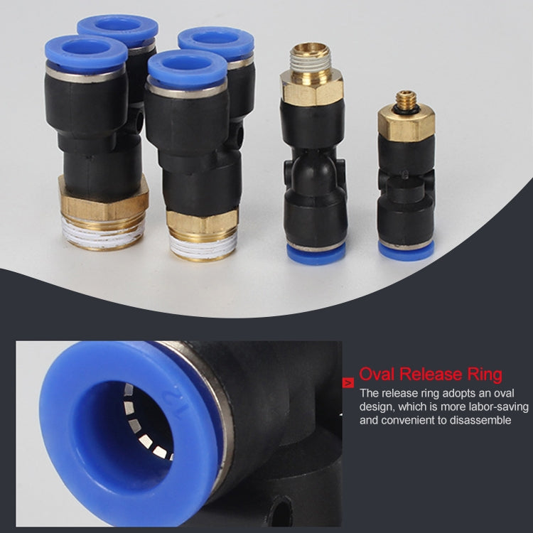 PX6-03 LAIZE 2pcs Plastic Y-type Tee Male Thread Pneumatic Quick Connector