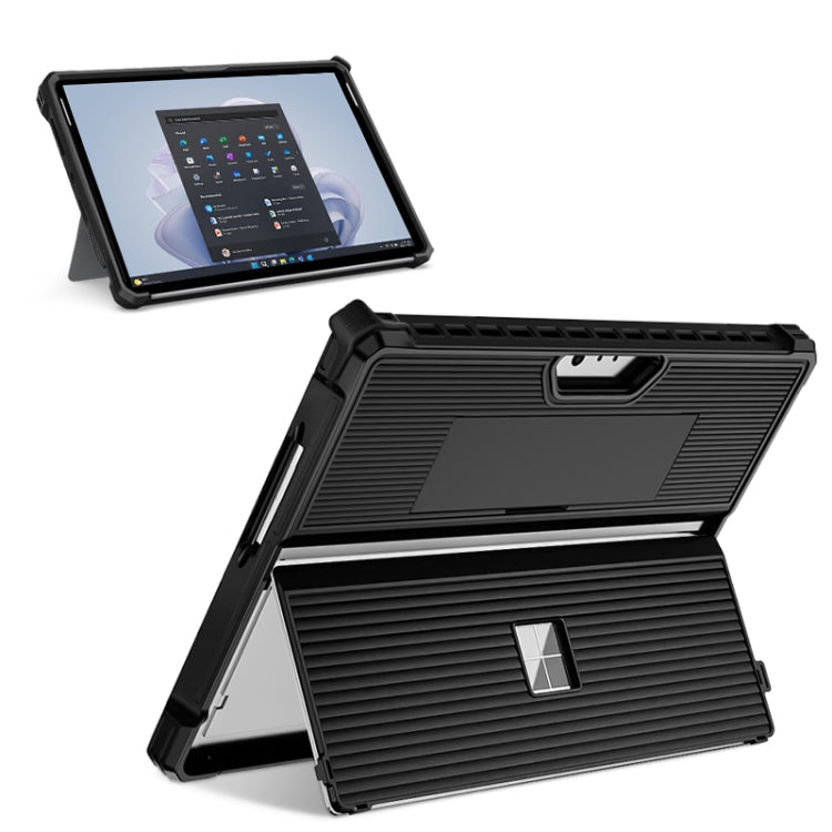 Striped Hollow Tablet Case with Holder Cover, For Microsoft Surface Pro 8, For Microsoft Surface Pro 9