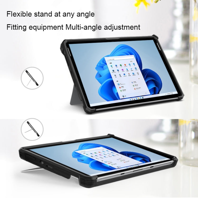 Striped Hollow Tablet Case with Holder Cover and Shoulder Strap, For Microsoft Surface Pro 8, For Microsoft Surface Pro 9