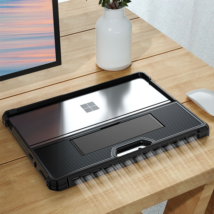 Striped Hollow Tablet Case with Holder Cover and Shoulder Strap, For Microsoft Surface Pro 8, For Microsoft Surface Pro 9