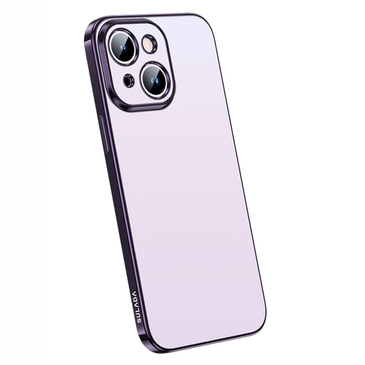 For iPhone 14 Plus SULADA Electroplating Frosted All-inclusive TPU Phone Case(Purple)