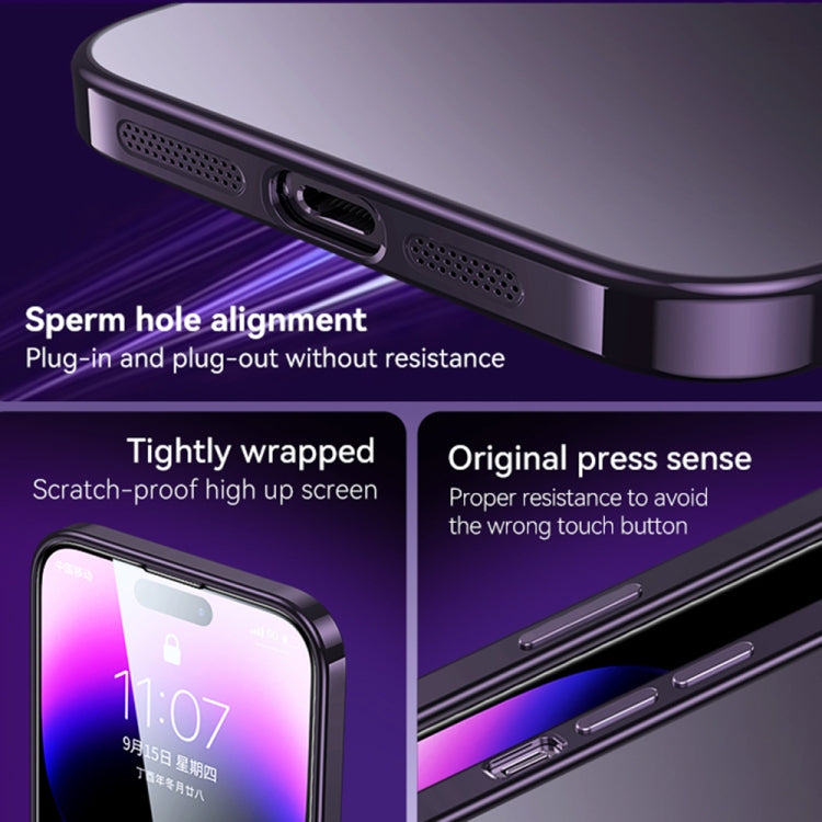 For iPhone 14 Plus SULADA Electroplating Frosted All-inclusive TPU Phone Case(Sierra Blue)