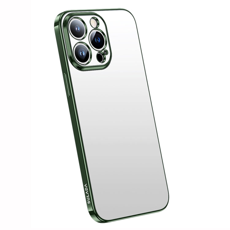 For iPhone 14 Pro Max SULADA Electroplating Frosted All-inclusive TPU Phone Case(Green)