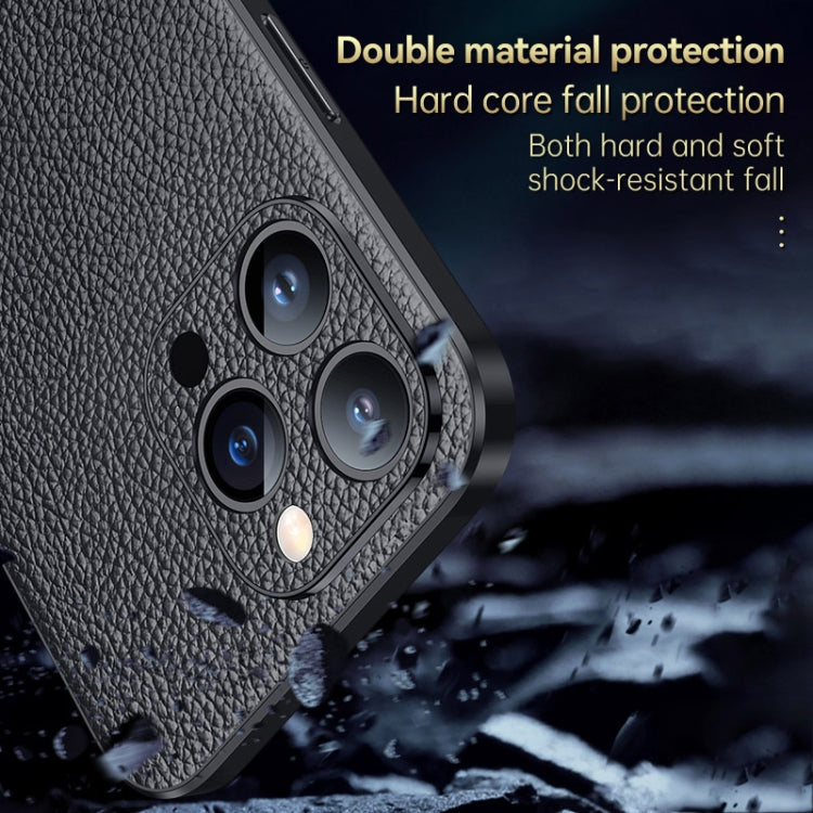 For iPhone 14 Plus SULADA Famous Artisan Series Litchi Leather PC + TPU Phone Case(Brown)
