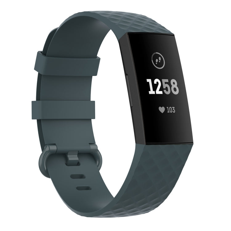 Silver Color Buckle TPU Wrist Strap Watch Band for Fitbit Charge 4 / Charge 4 SE / Charge 3 / Charge 3 SE, Size: S