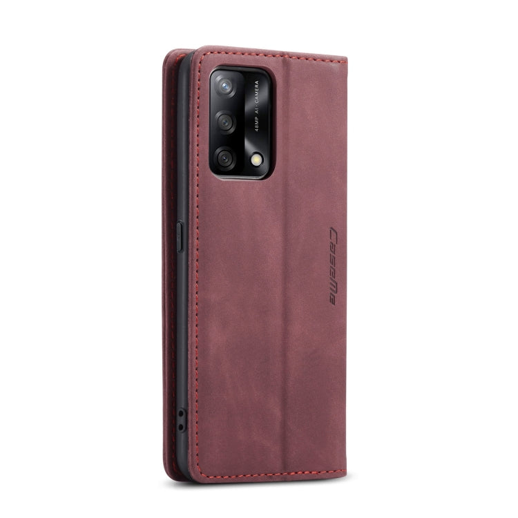 CaseMe 013 Multifunctional Horizontal Flip Leather Phone Case For OPPO F19/F19S/A74 4G/A95 4G/Reno6 Lite 4G Global(Wine Red)