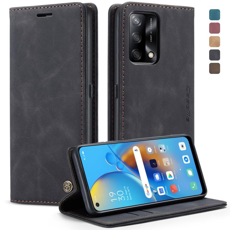 CaseMe 013 Multifunctional Horizontal Flip Leather Phone Case For OPPO F19/F19S/A74 4G/A95 4G/Reno6 Lite 4G Global(Black)